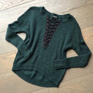 Women’s Express Front Lace Detail Sweater